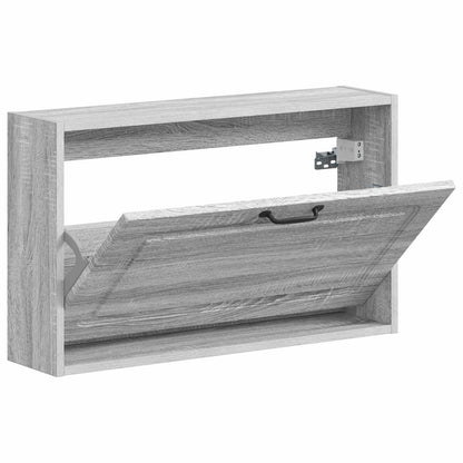 vidaXL Wall-Mounted Shoe Cabinet UTRECHT 71 x 17 x 43 cm Grey Sonoma