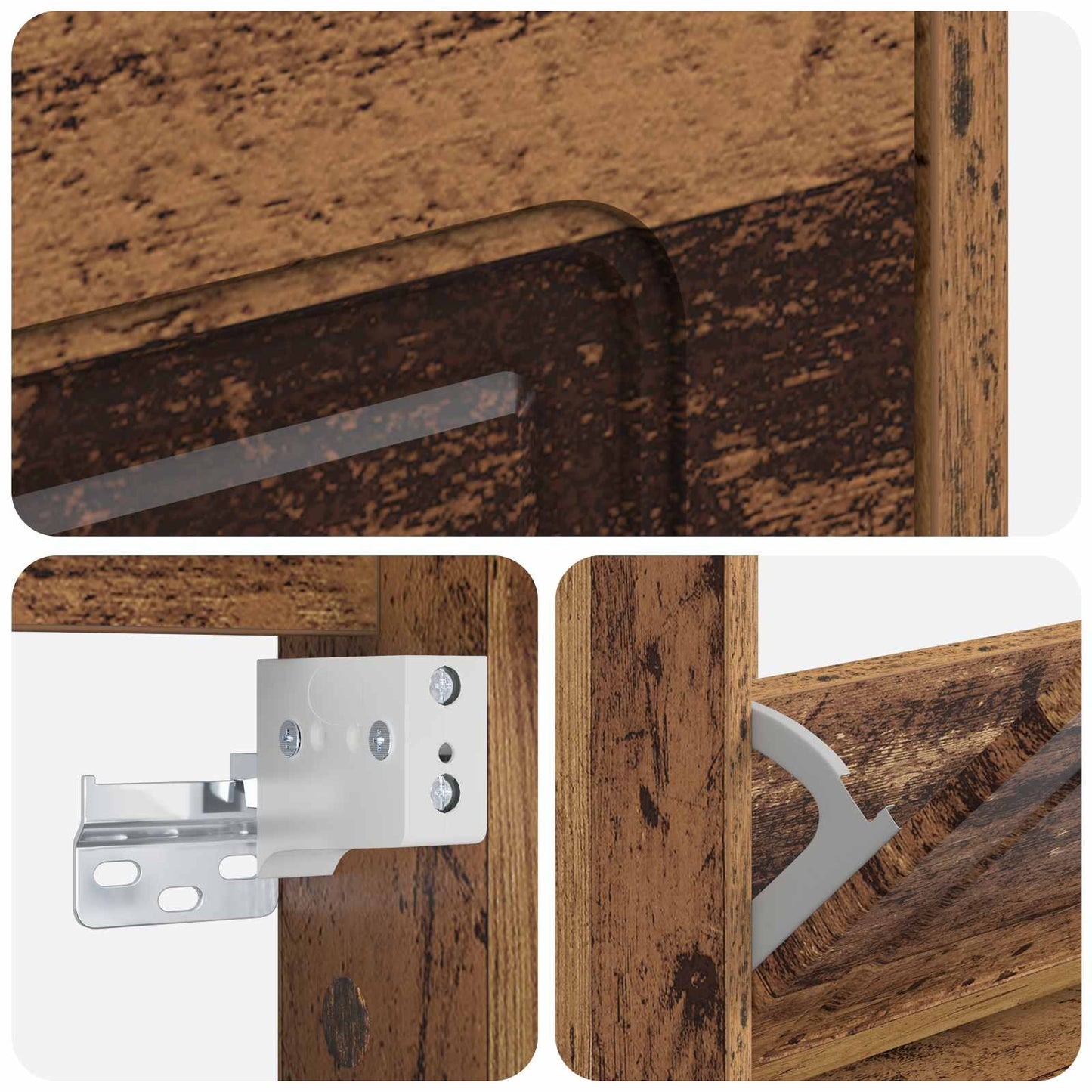 vidaXL Wall-Mounted Shoe Cabinet UTRECHT 71 x 17 x 43 cm Old Wood