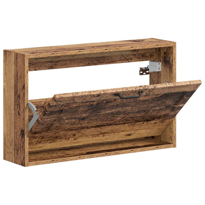vidaXL Wall-Mounted Shoe Cabinet UTRECHT 71 x 17 x 43 cm Old Wood