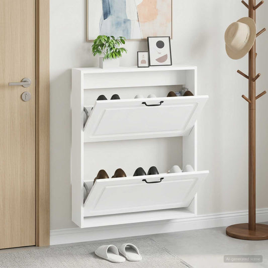vidaXL Wall-Mounted Shoe Cabinet UTRECHT 71 x 17 x 86 cm White