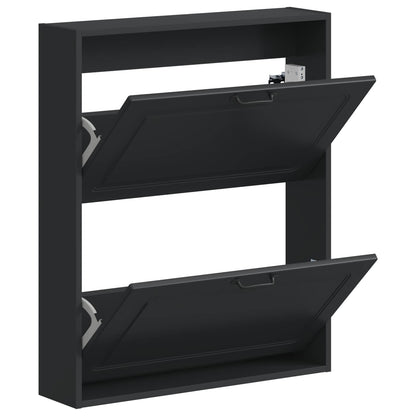 vidaXL Wall-Mounted Shoe Cabinet UTRECHT 71 x 17 x 86 cm Black