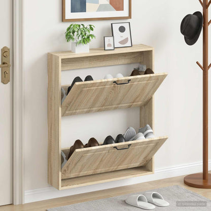 vidaXL Wall-Mounted Shoe Cabinet UTRECHT 71 x 17 x 86 cm Sonoma Oak
