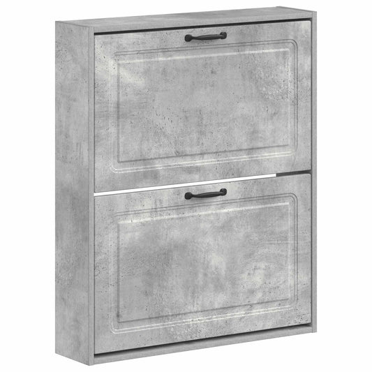 vidaXL Wall-Mounted Shoe Cabinet UTRECHT 71 x 17 x 86 cm Concrete Grey