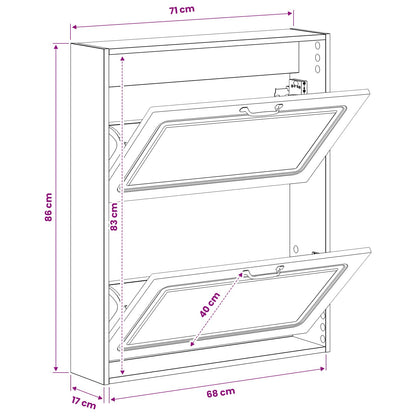 vidaXL Wall-Mounted Shoe Cabinet UTRECHT 71 x 17 x 86 cm Grey Sonoma
