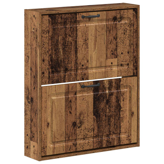 vidaXL Wall-Mounted Shoe Cabinet UTRECHT 71 x 17 x 86 cm Old Wood