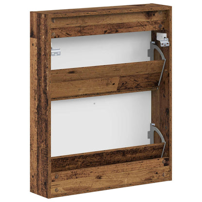 vidaXL Wall-Mounted Shoe Cabinet UTRECHT 71 x 17 x 86 cm Old Wood