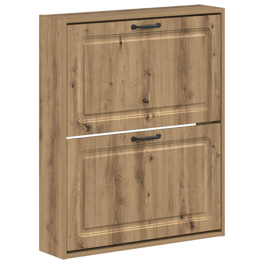 vidaXL Wall-Mounted Shoe Cabinet UTRECHT 71 x 17 x 86 cm Artisan Oak