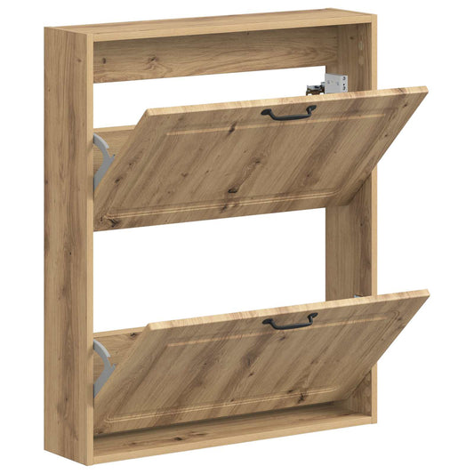 vidaXL Wall-Mounted Shoe Cabinet UTRECHT 71 x 17 x 86 cm Artisan Oak