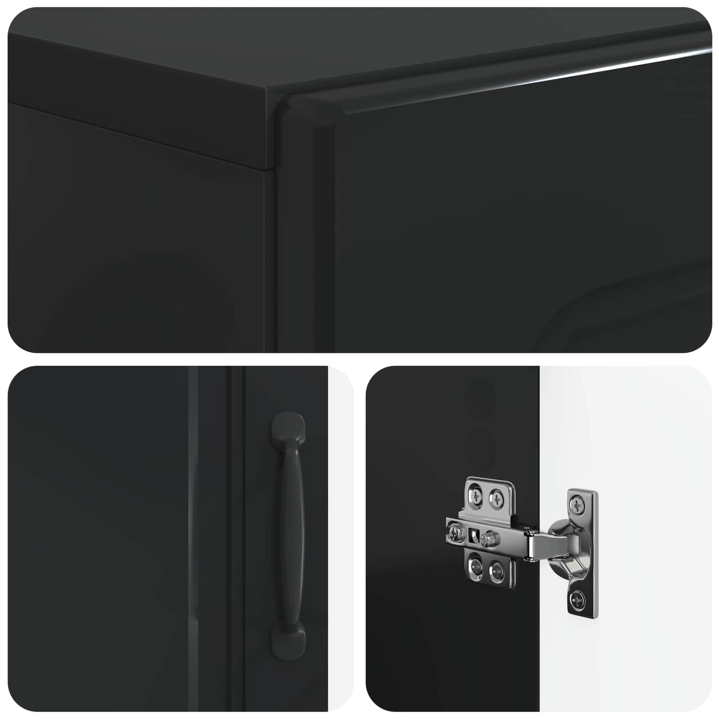 vidaXL Shoe Cabinet UTRECHT 59.5 x 39.5 x 87 cm Engineered Wood Black