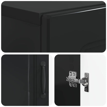 vidaXL Shoe Cabinet UTRECHT 59.5 x 39.5 x 87 cm Engineered Wood Black