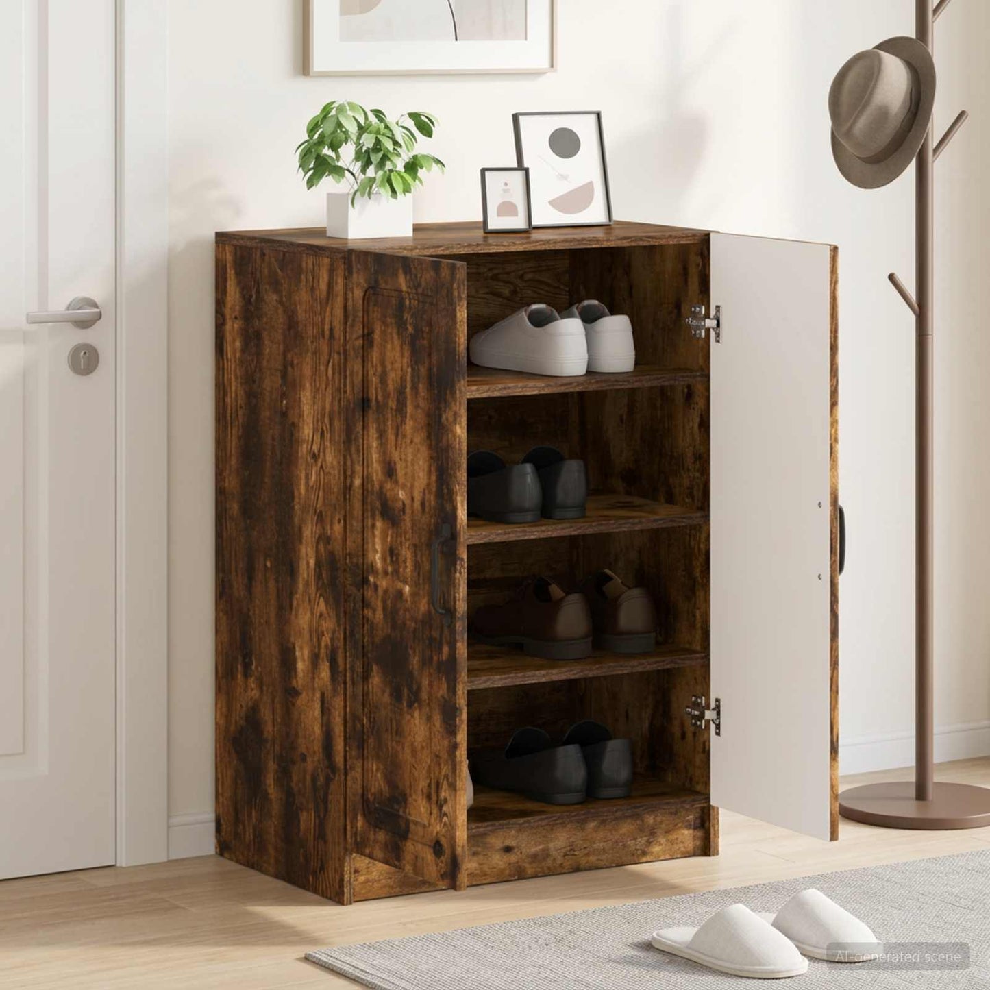 vidaXL Shoe Cabinet UTRECHT 59.5 x 39.5 x 87 cm Engineered Wood