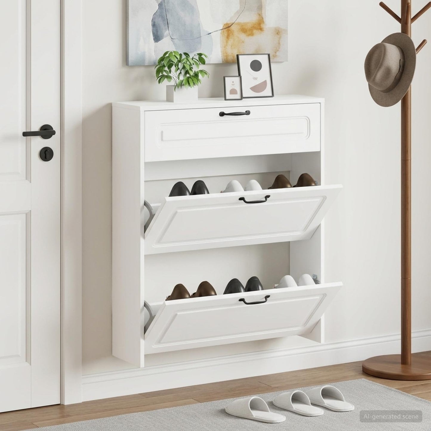 vidaXL Shoe Cabinet UTRECHT 78 x 24 x 100 cm Engineered Wood White