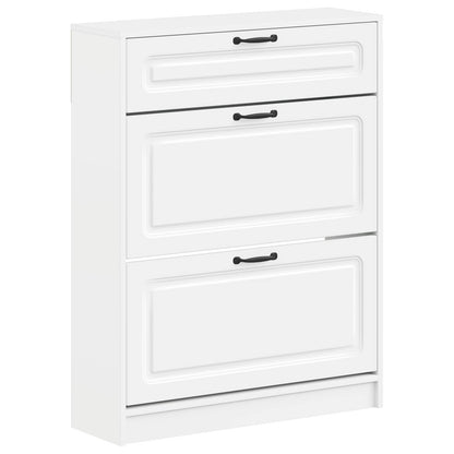 vidaXL Shoe Cabinet UTRECHT 78 x 24 x 100 cm Engineered Wood White