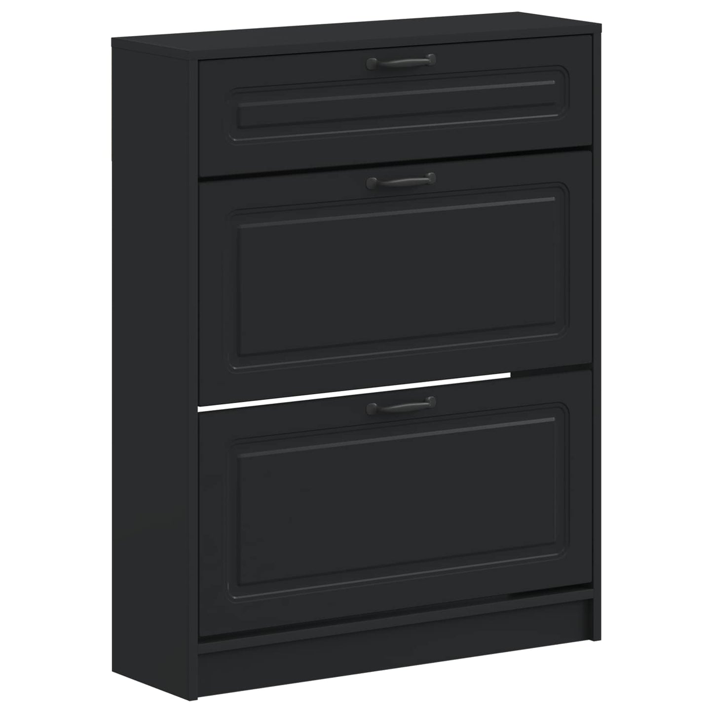 vidaXL Shoe Cabinet UTRECHT 78 x 24 x 100 cm Engineered Wood Black