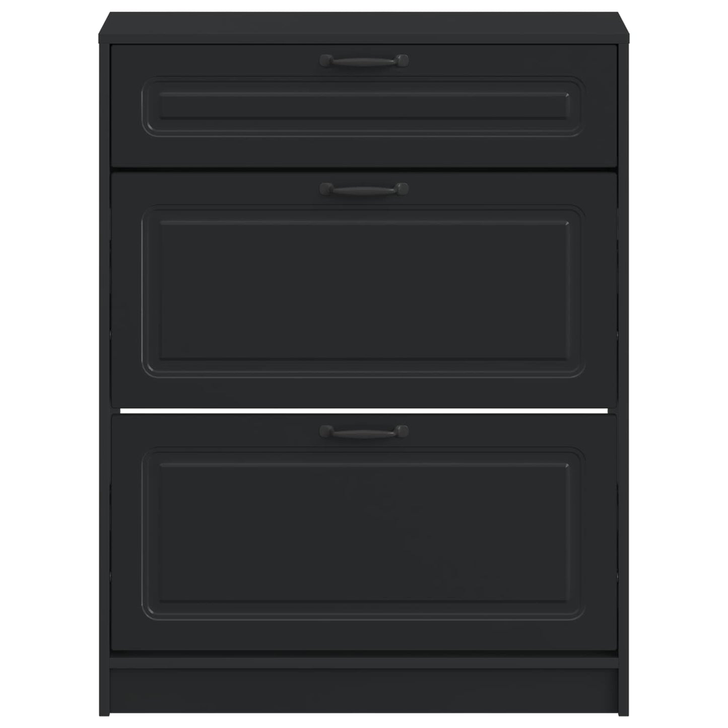 vidaXL Shoe Cabinet UTRECHT 78 x 24 x 100 cm Engineered Wood Black