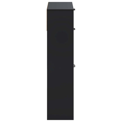 vidaXL Shoe Cabinet UTRECHT 78 x 24 x 100 cm Engineered Wood Black
