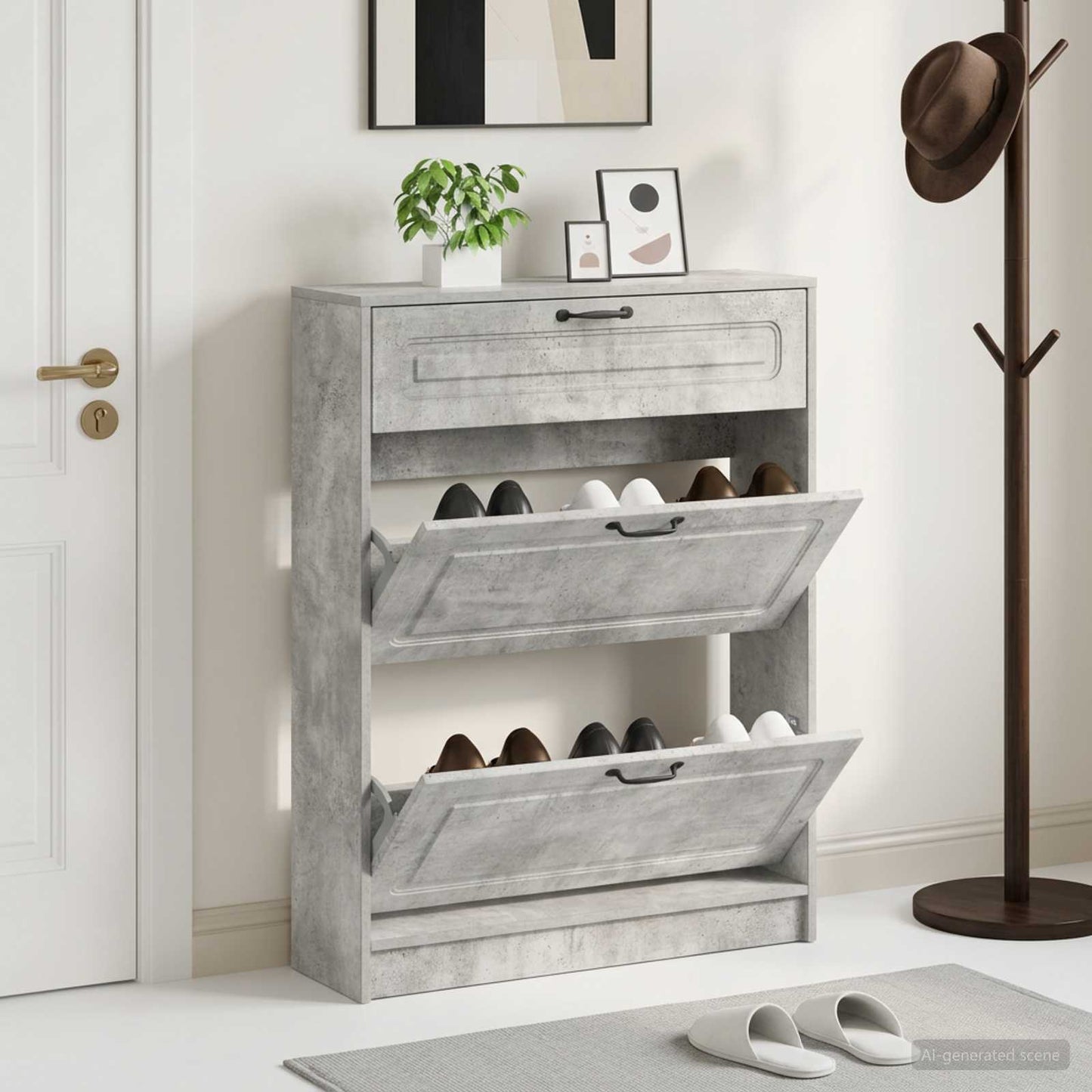vidaXL Shoe Cabinet UTRECHT 78 x 24 x 100 cm Engineered Wood
