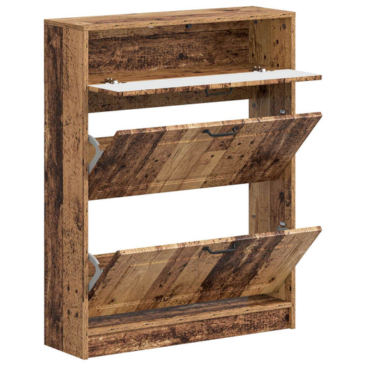 vidaXL Shoe Cabinet UTRECHT 78 x 24 x 100 cm Engineered Wood Old Wood