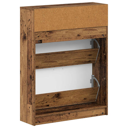 vidaXL Shoe Cabinet UTRECHT 78 x 24 x 100 cm Engineered Wood Old Wood