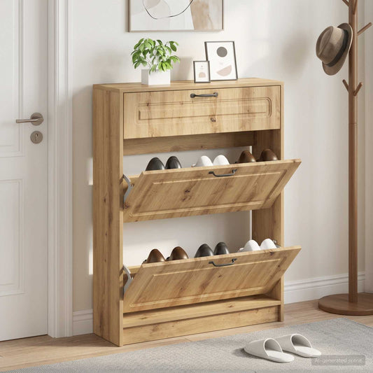 vidaXL Shoe Cabinet UTRECHT 78 x 24 x 100 cm Engineered Wood