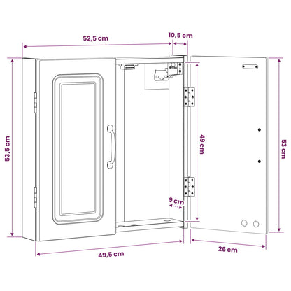 vidaXL Dartboard Cabinet UTRECHT White 52.5 x 10.5 x 53.5 cm