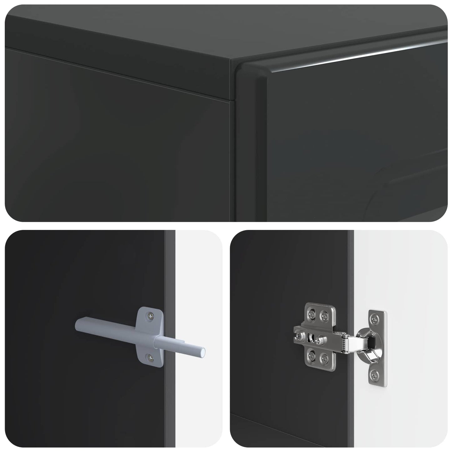 vidaXL TV Cabinet Black Engineered Wood