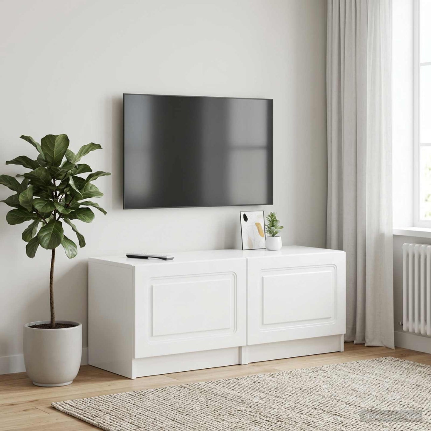 vidaXL TV Cabinet High Gloss White Engineered Wood
