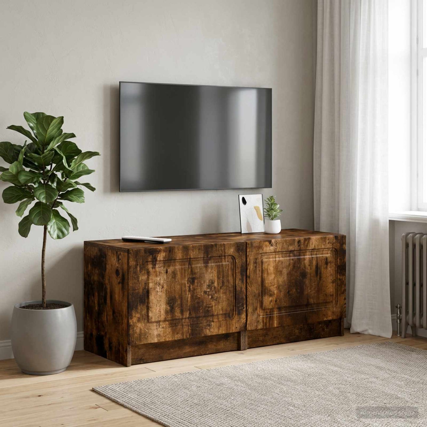 vidaXL TV Cabinet Smoked Oak Engineered Wood