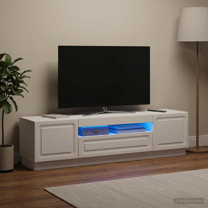 vidaXL LED TV Cabinet White Engineered Wood