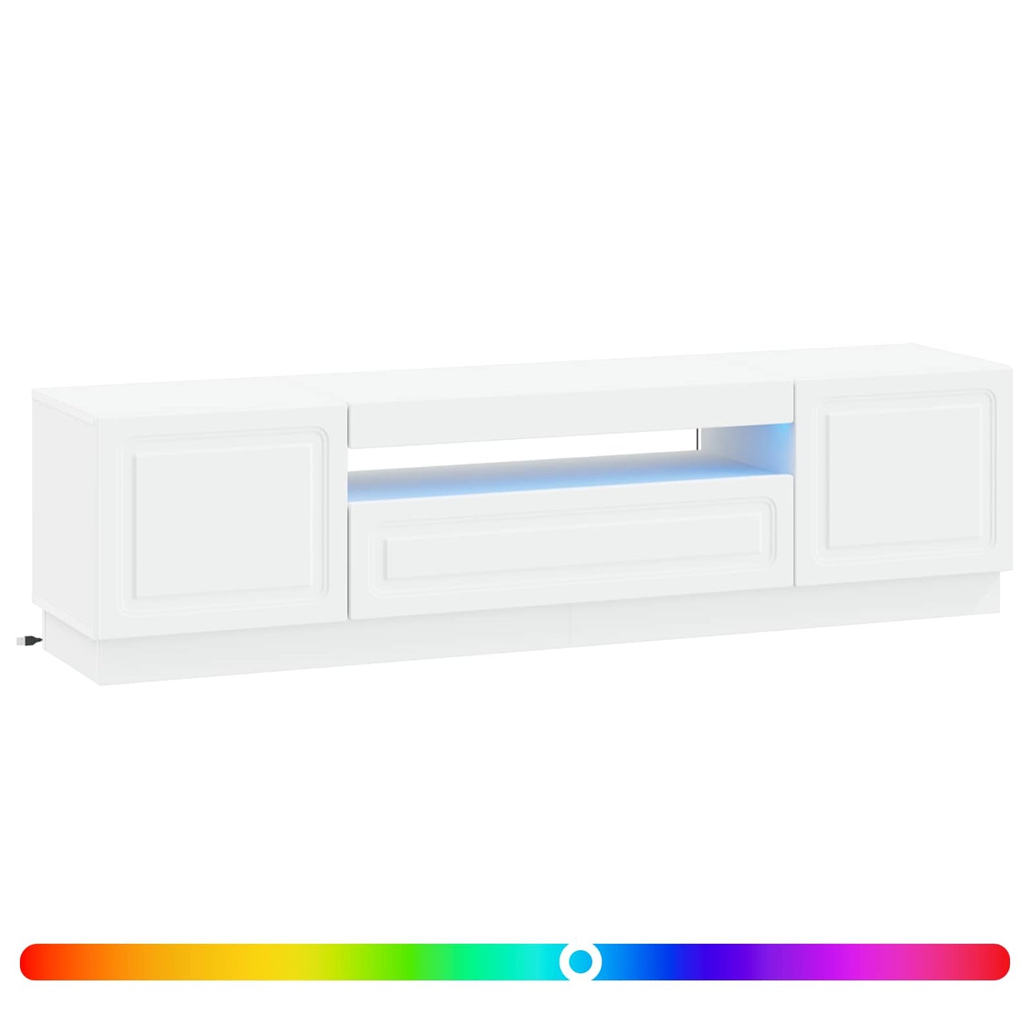 vidaXL LED TV Cabinet White Engineered Wood