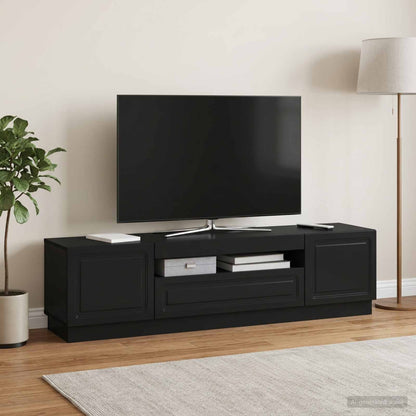 vidaXL LED TV Cabinet Black Engineered Wood