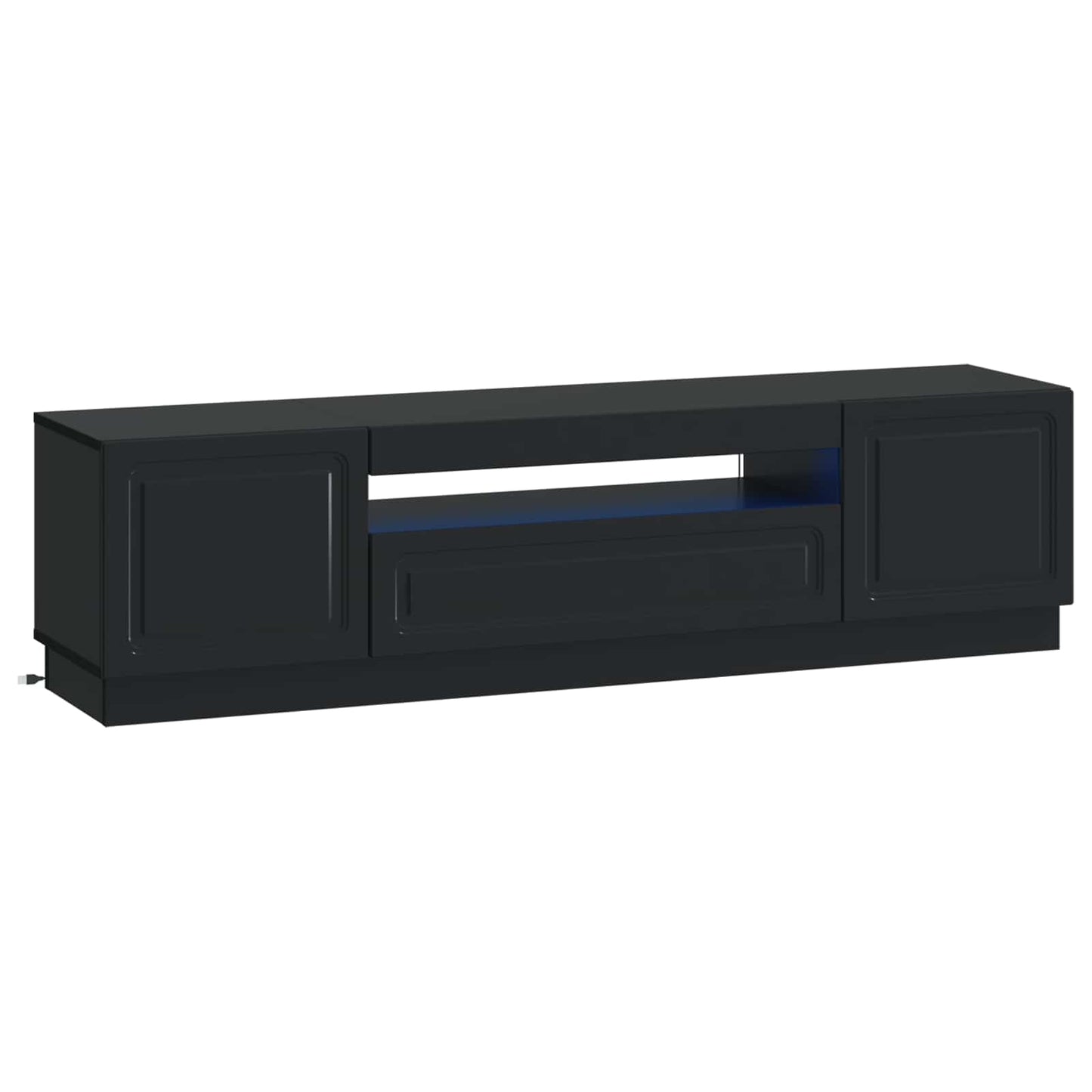vidaXL LED TV Cabinet Black Engineered Wood