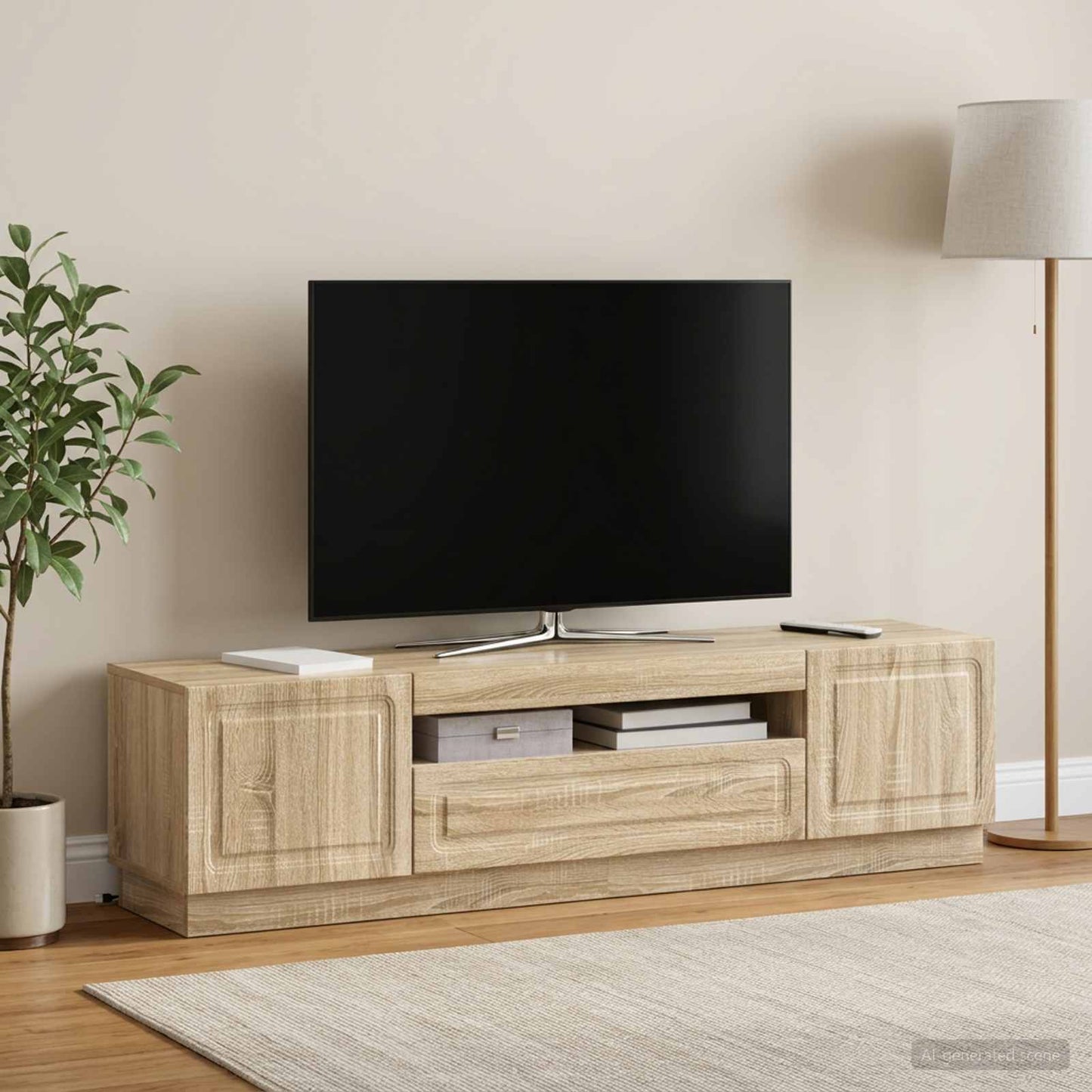 vidaXL LED TV Cabinet Sonoma Oak Engineered Wood