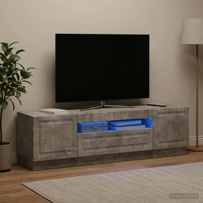 vidaXL LED TV Cabinet Concrete Grey Engineered Wood