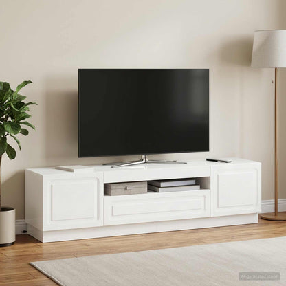 vidaXL LED TV Cabinet High Gloss White Engineered Wood