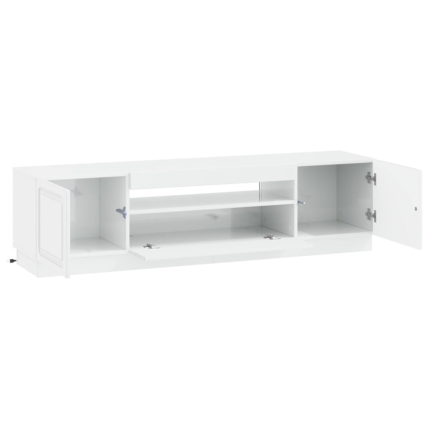 vidaXL LED TV Cabinet High Gloss White Engineered Wood