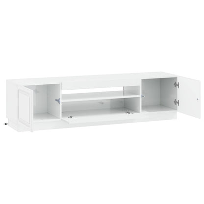 vidaXL LED TV Cabinet High Gloss White Engineered Wood