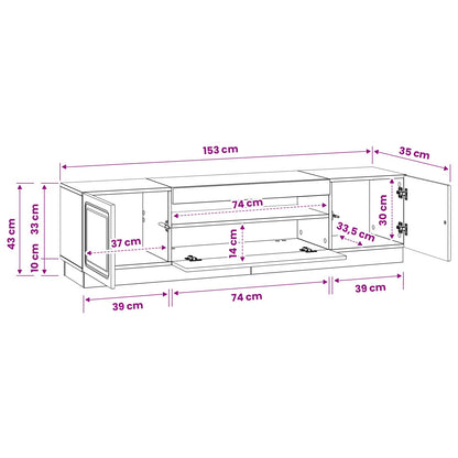 vidaXL LED TV Cabinet High Gloss White Engineered Wood