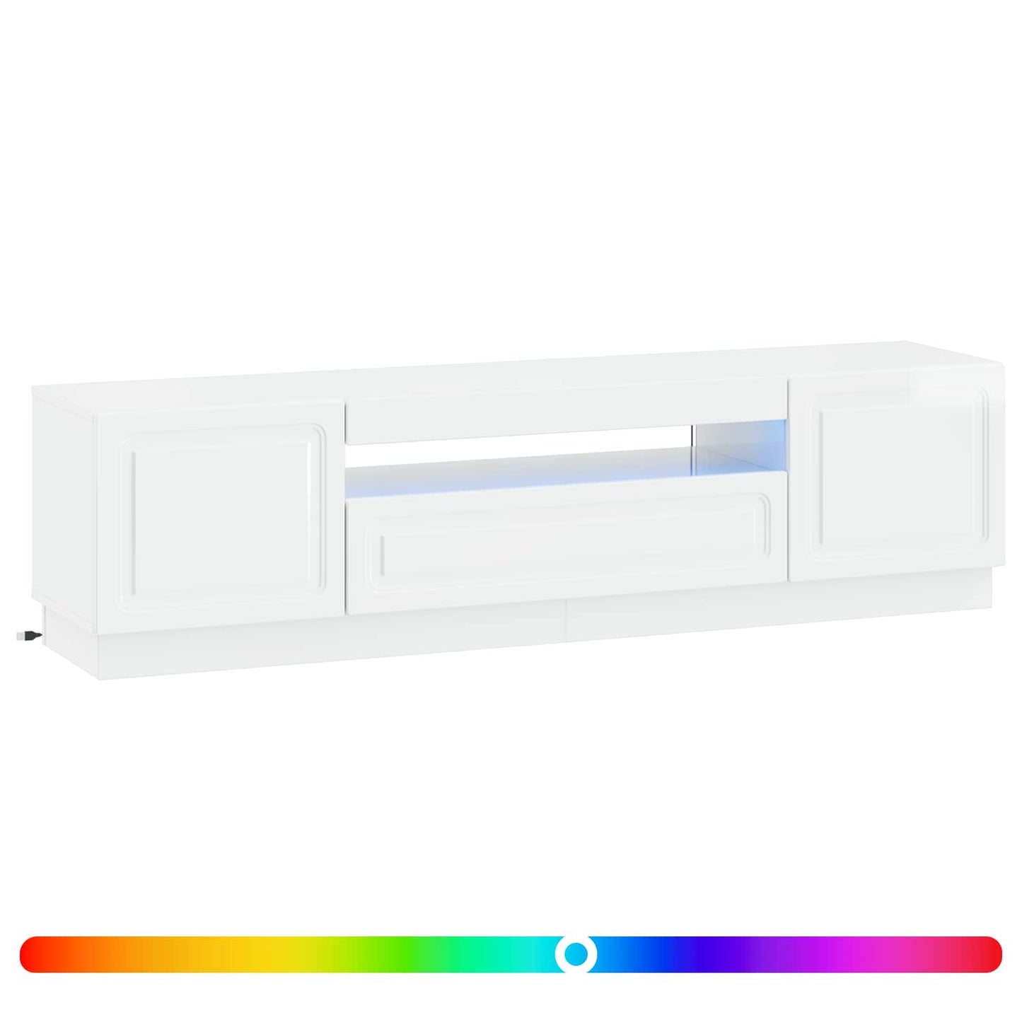 vidaXL LED TV Cabinet High Gloss White Engineered Wood
