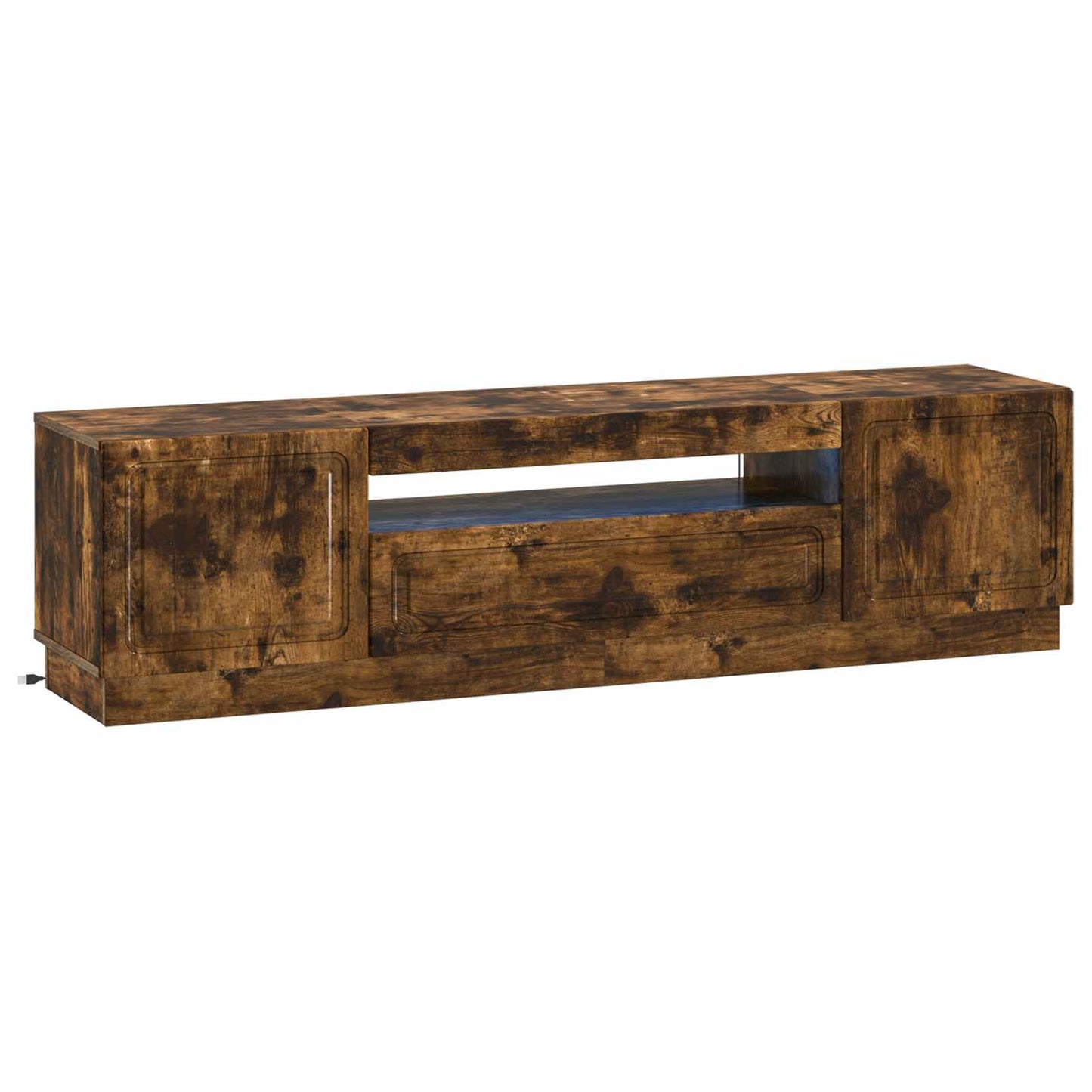 vidaXL LED TV Cabinet Smoked Oak Engineered Wood