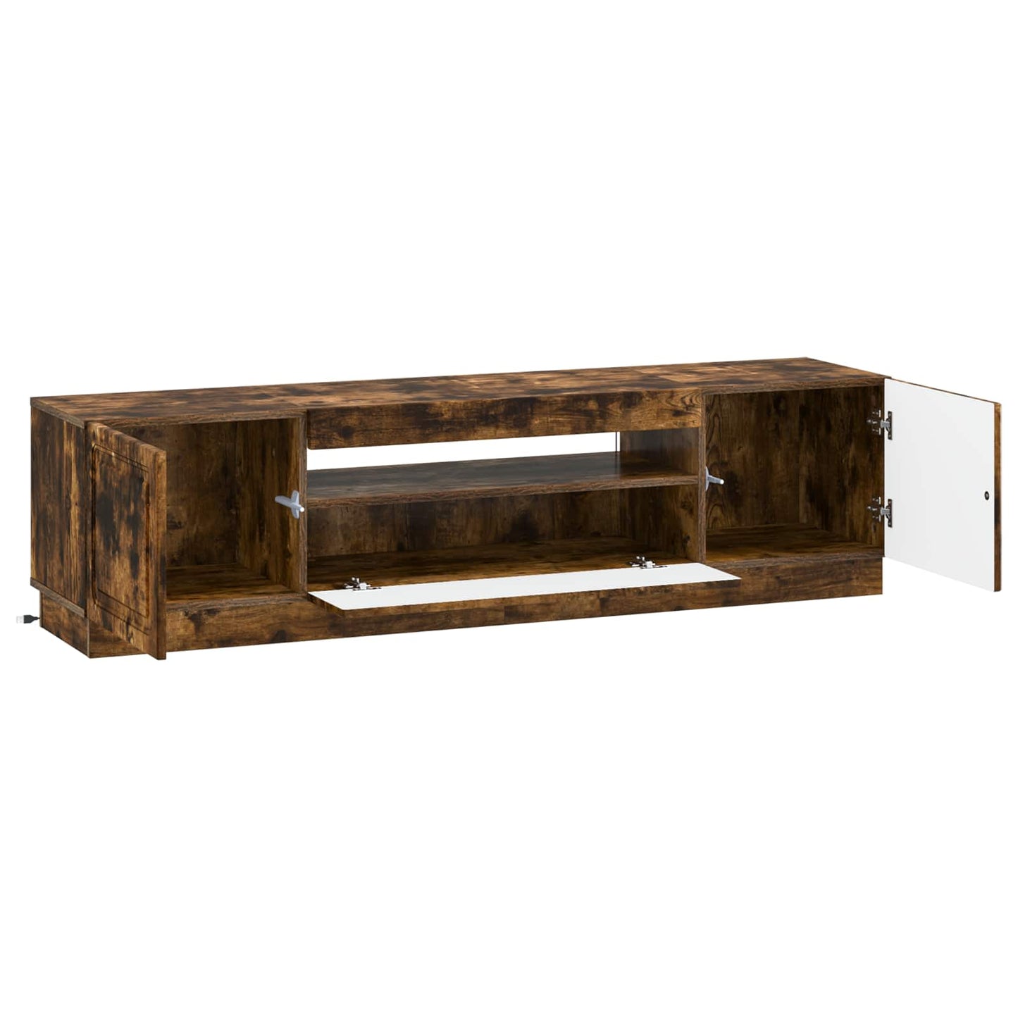 vidaXL LED TV Cabinet Smoked Oak Engineered Wood
