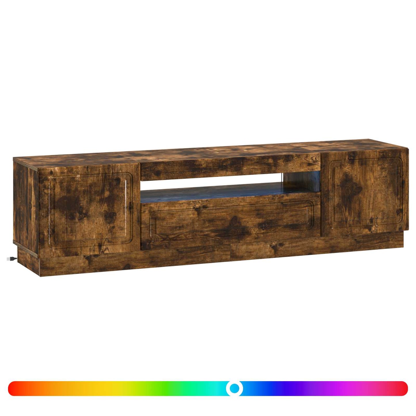 vidaXL LED TV Cabinet Smoked Oak Engineered Wood