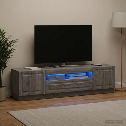 vidaXL LED TV Cabinet Grey Sonoma Engineered Wood