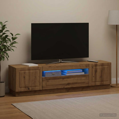 vidaXL LED TV Cabinet Artisan Oak Engineered Wood
