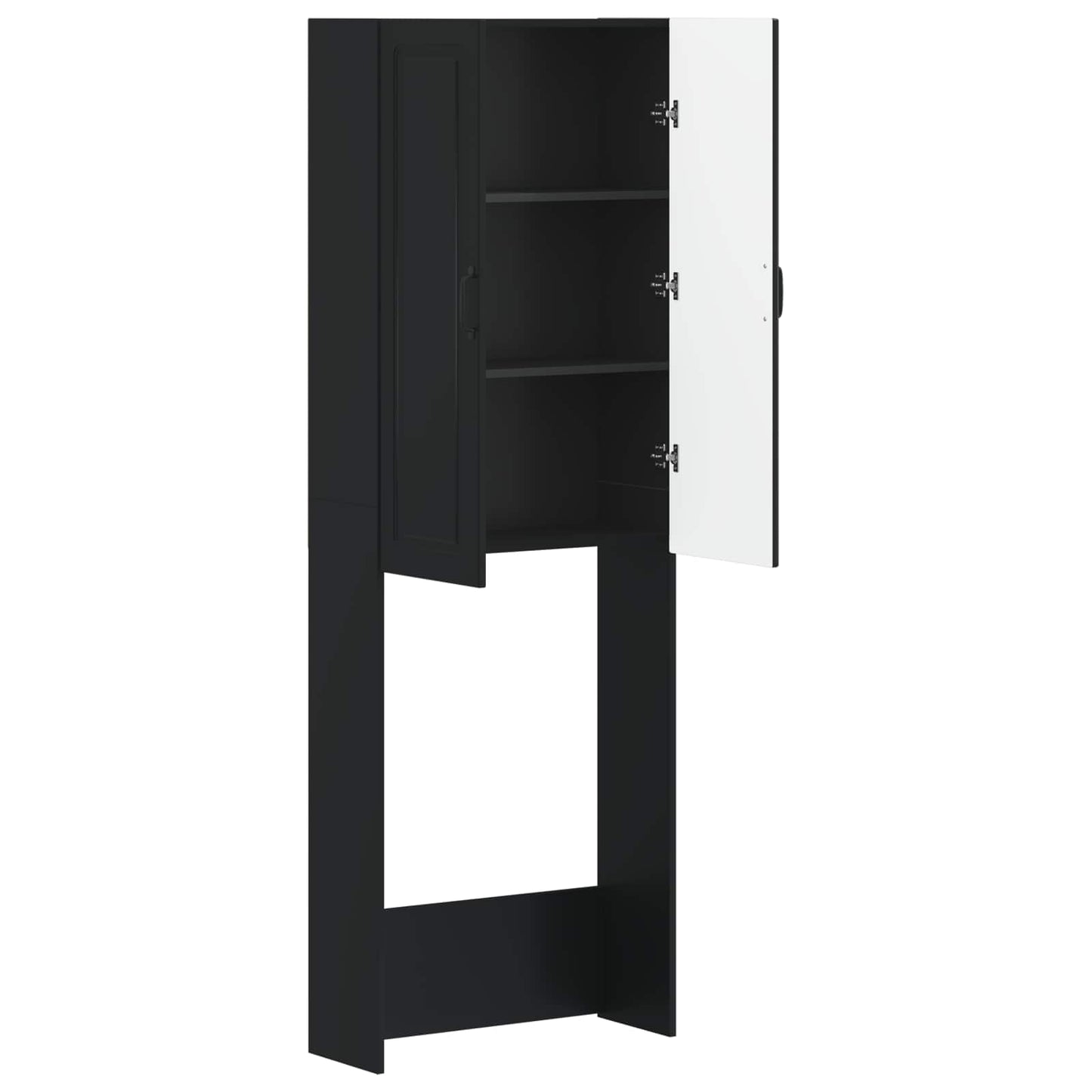 vidaXL Toilet Cabinet UTRECHT Black 66 x 25.5 x 190 cm Engineered Wood