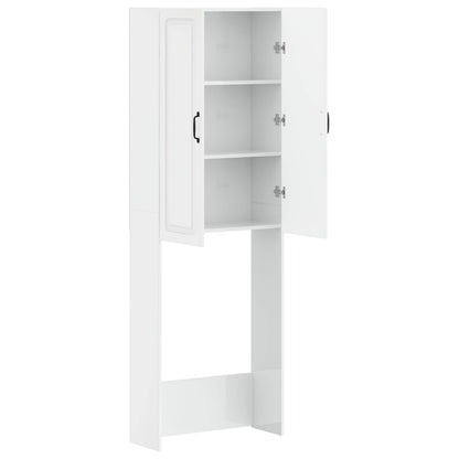 vidaXL Toilet Cabinet UTRECHT High Gloss White 66 x 25.5 x 190 cm