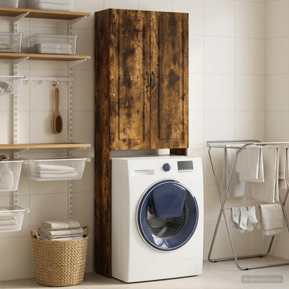 vidaXL Toilet Cabinet UTRECHT Smoked Oak 66 x 25.5 x 190 cm