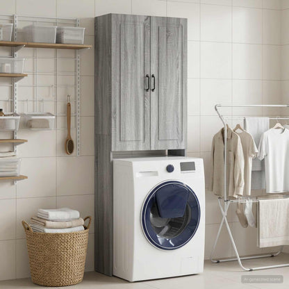 vidaXL Toilet Cabinet UTRECHT Grey Sonoma 66 x 25.5 x 190 cm