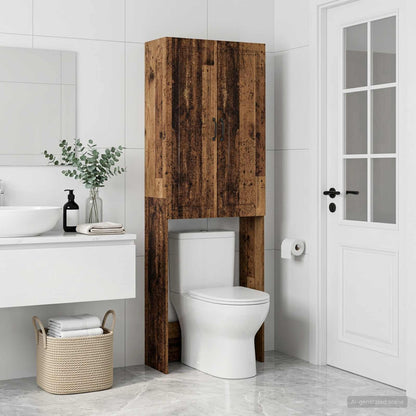 vidaXL Toilet Cabinet UTRECHT Old Wood 66 x 25.5 x 190 cm