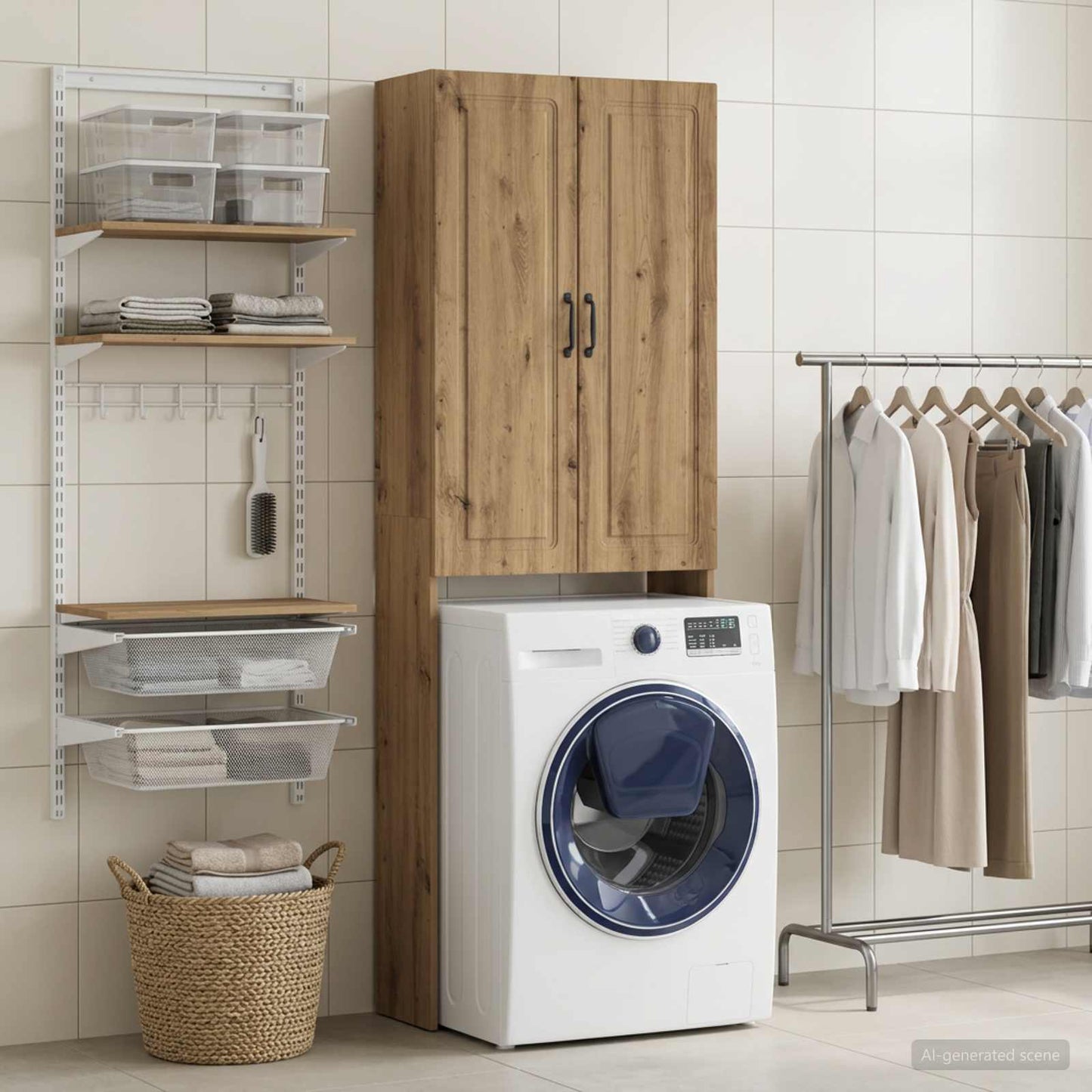 vidaXL Toilet Cabinet UTRECHT Artisan Oak 66 x 25.5 x 190 cm